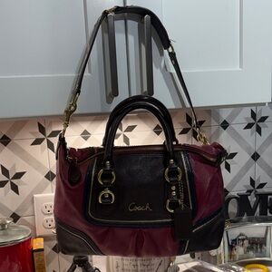 Coach Women's Burgundy and Black Ashley Satchel Pristine condition